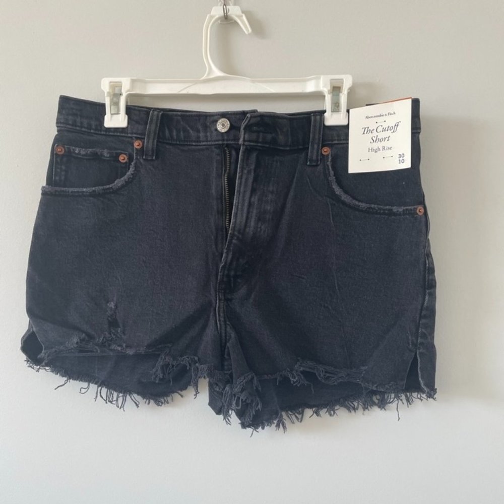 High Rise Cutoff Black Jean Shorts NWT